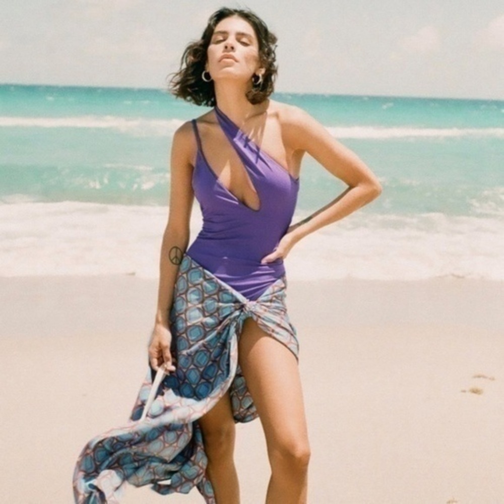 Zara NWT purple cut out swimsuit 0167/213